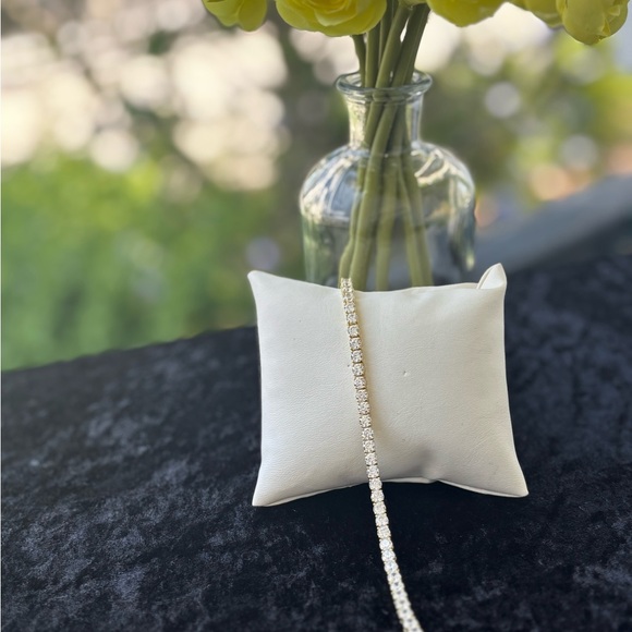 Jewelry - Elegant Silver Tennis Ankle Bracelet